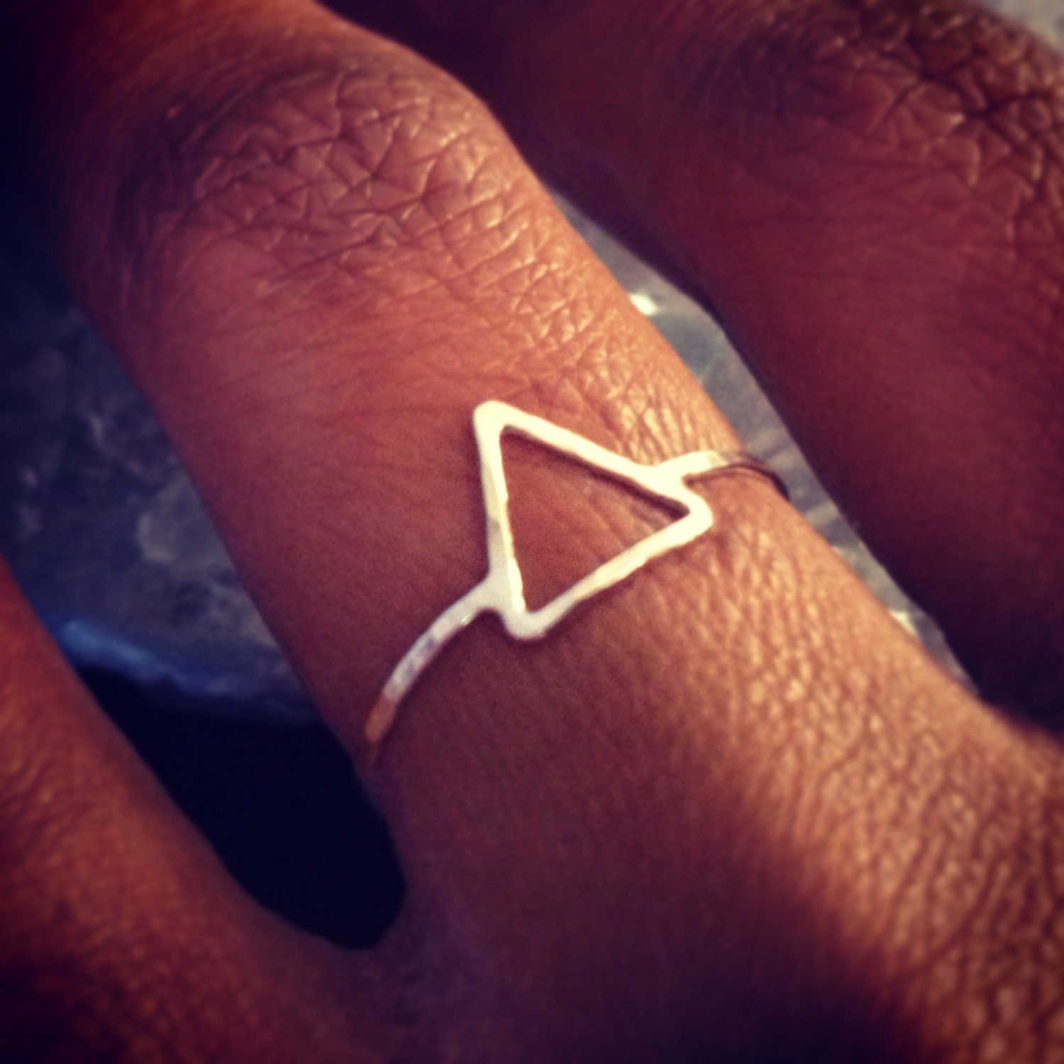 Hammered Sterling Silver Triangle Arrow Ring