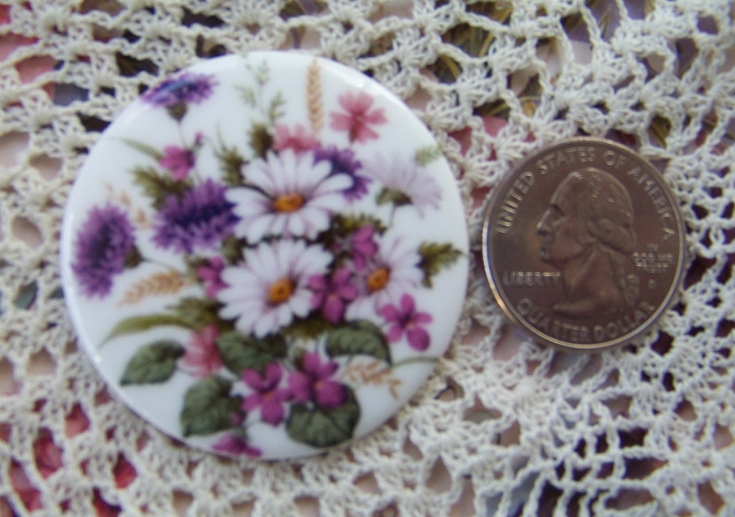 Cameo Beautiful Flowers Mix Porcelain 1 1/2" Round Fired Decal ECS
