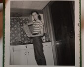 Vintage 1957 BABIES and FAMILY Photo Album Black and White 11 Photos