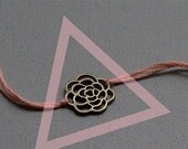 SUMMER CLEARANCE SALE - pastel peach wish bracelet charm brass friendship bracelet wishlet letterhappy etsy best friend flower jewelry