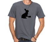 Rabbit Tee Shirt - Bunny With a Cleaver - Men's Tshirt - Unisex Cotton T Shirt