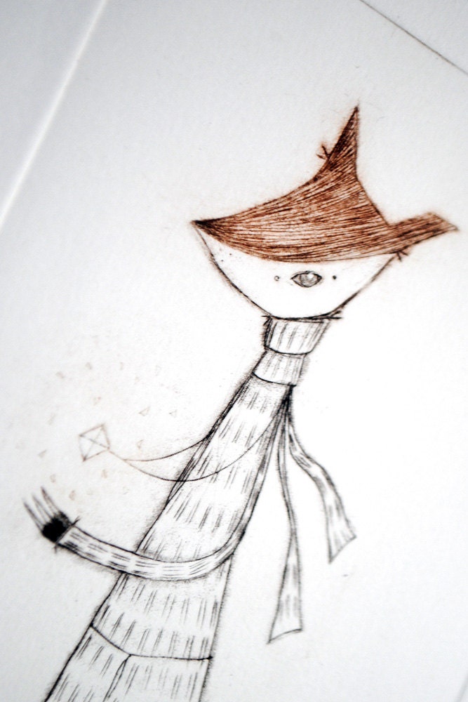 The Fox and the Jewel No.1, Drypoint