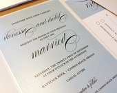 NEW SAMPLE Elegant Script Invitation, Customize Colors, Metallic
