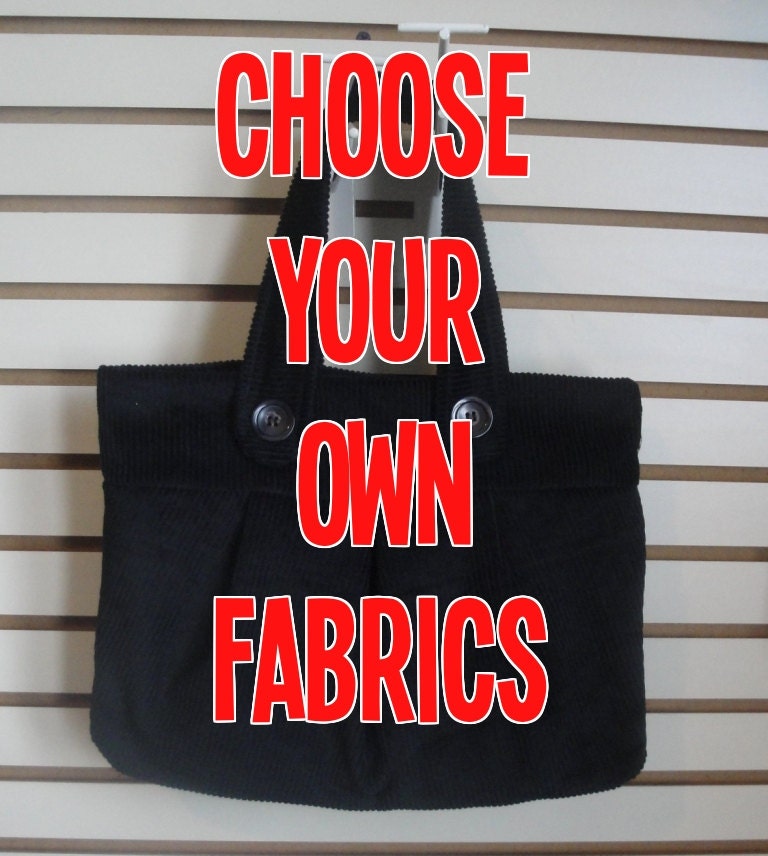 Design Your Own Mid-Sized Modern Megan Pleated Corduroy Bag