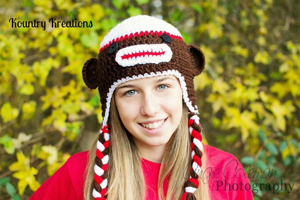 ADULT Just Monkeying  Around  Monkey Beanie (Ready to Ship)