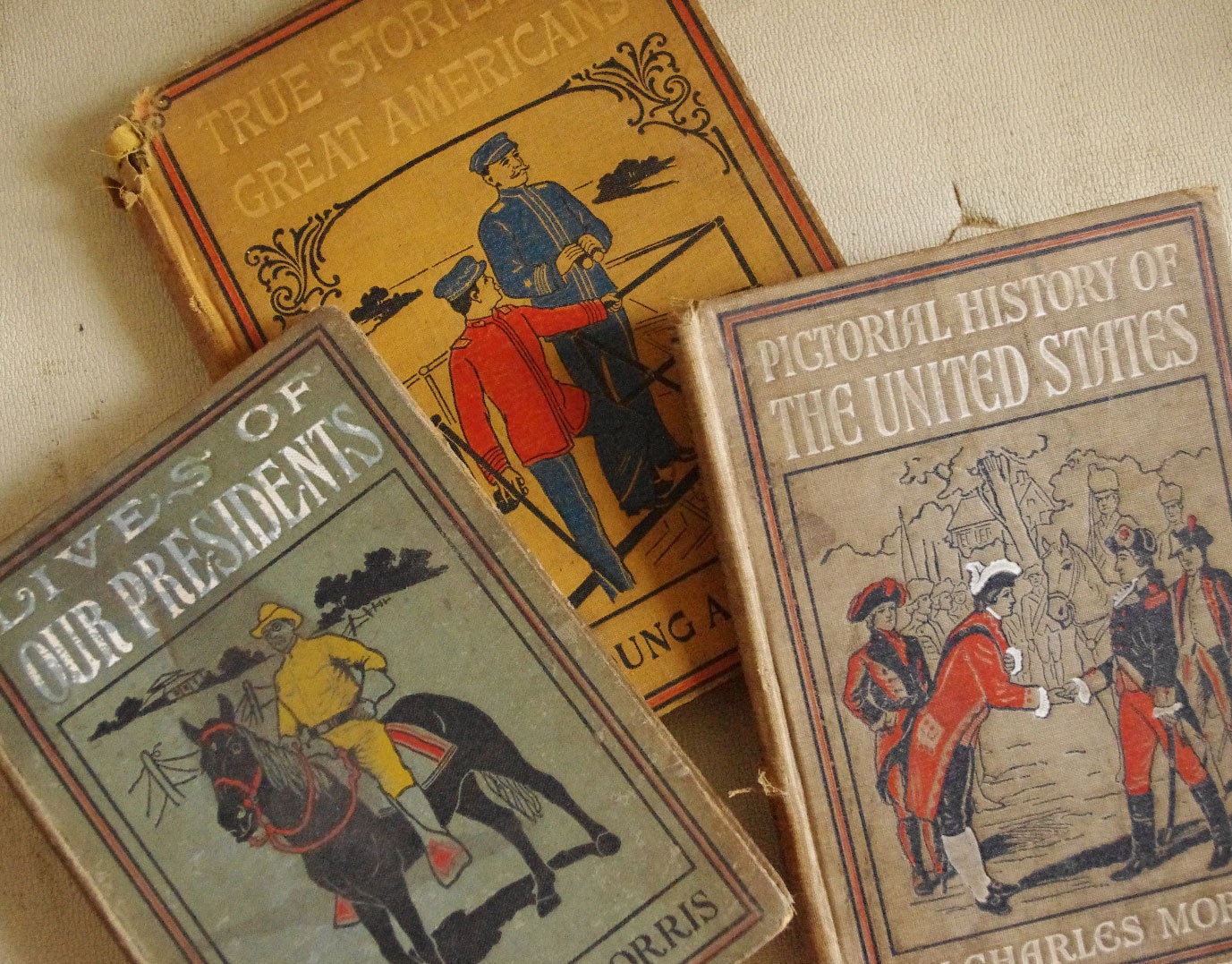 Set of Three (3) Turn of the Century Illustrated American History Books