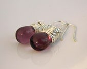 Drop Earrings - Purple, Amethyst, Gum, Light, Girl, Soft, Grape, Plum, Silver, Spring, Bright, Summer, Jewelry Earrings