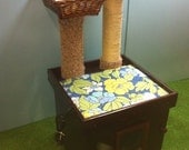 DELUXE KITTY CAT all-in-one,heated cat bed, litter box enclosure, feeder, scratcher, cat tree furniture