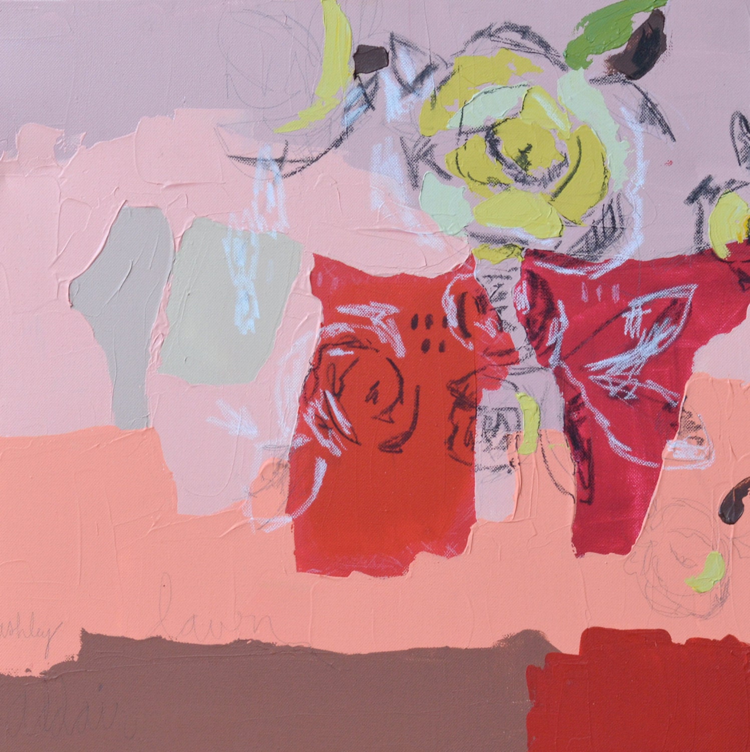 painting - acrylic on canvas - laundry line no. 9