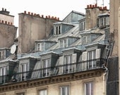 Paris Photography - Paris Rooftops Higher and Higher - 8x10 fine art photograph - soft blue and grey tones Paris, France