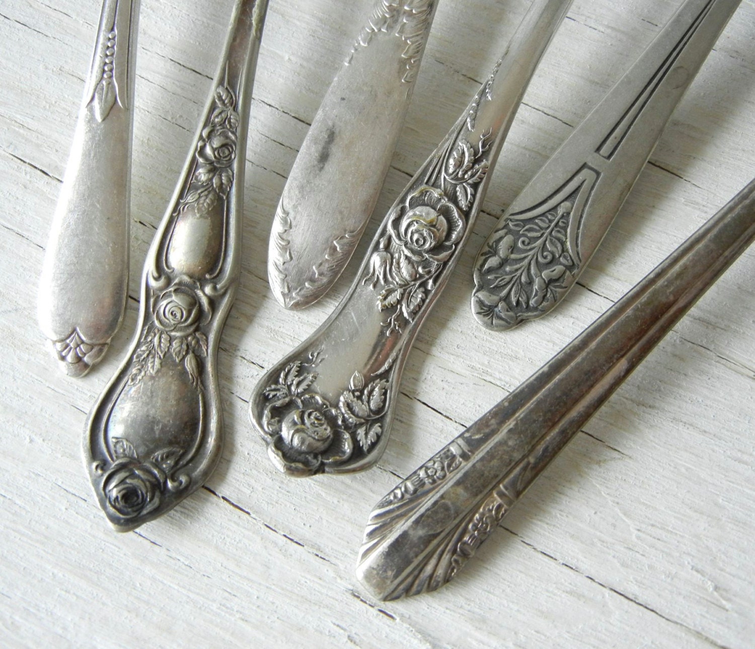 Vintage Silverplate Assortment of 6 Beautiful Teaspoons