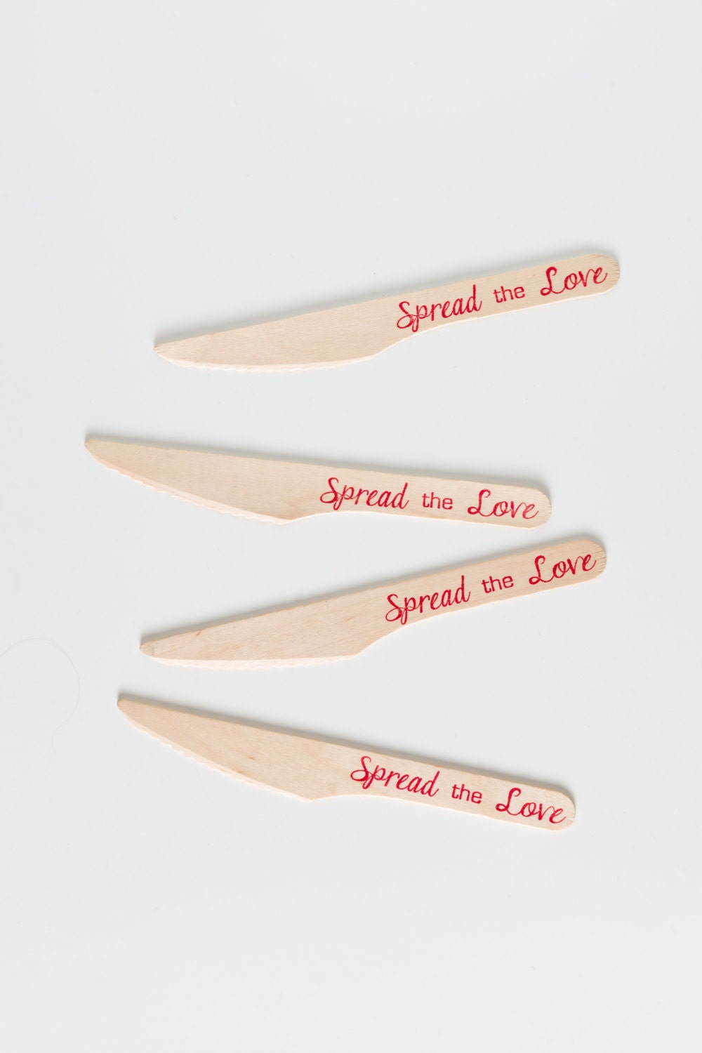 20 Wooden Knives - Spread The Love -  Perfect With Jams & Jellies as Party Favors or Gifts