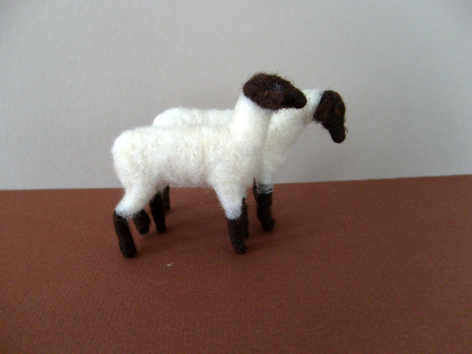black face twins needle felted lambs