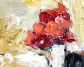 Reds For Me Original Oil Painting 6x6 on Gallery Wrapped Canvas