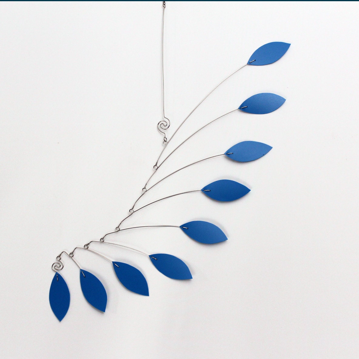 Calder Inspired Baby Mobile Sculpture - Ocean Blue Wave - Feng Shui 9