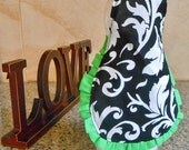 SOAP Bottle APRON, FLORENTINE Soap Apron, Black and White,  Your Color Trim