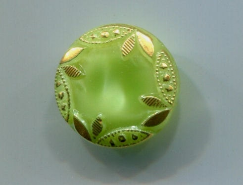 Vintage 1950s Lime Green Glass Moonglow with Gold Luster