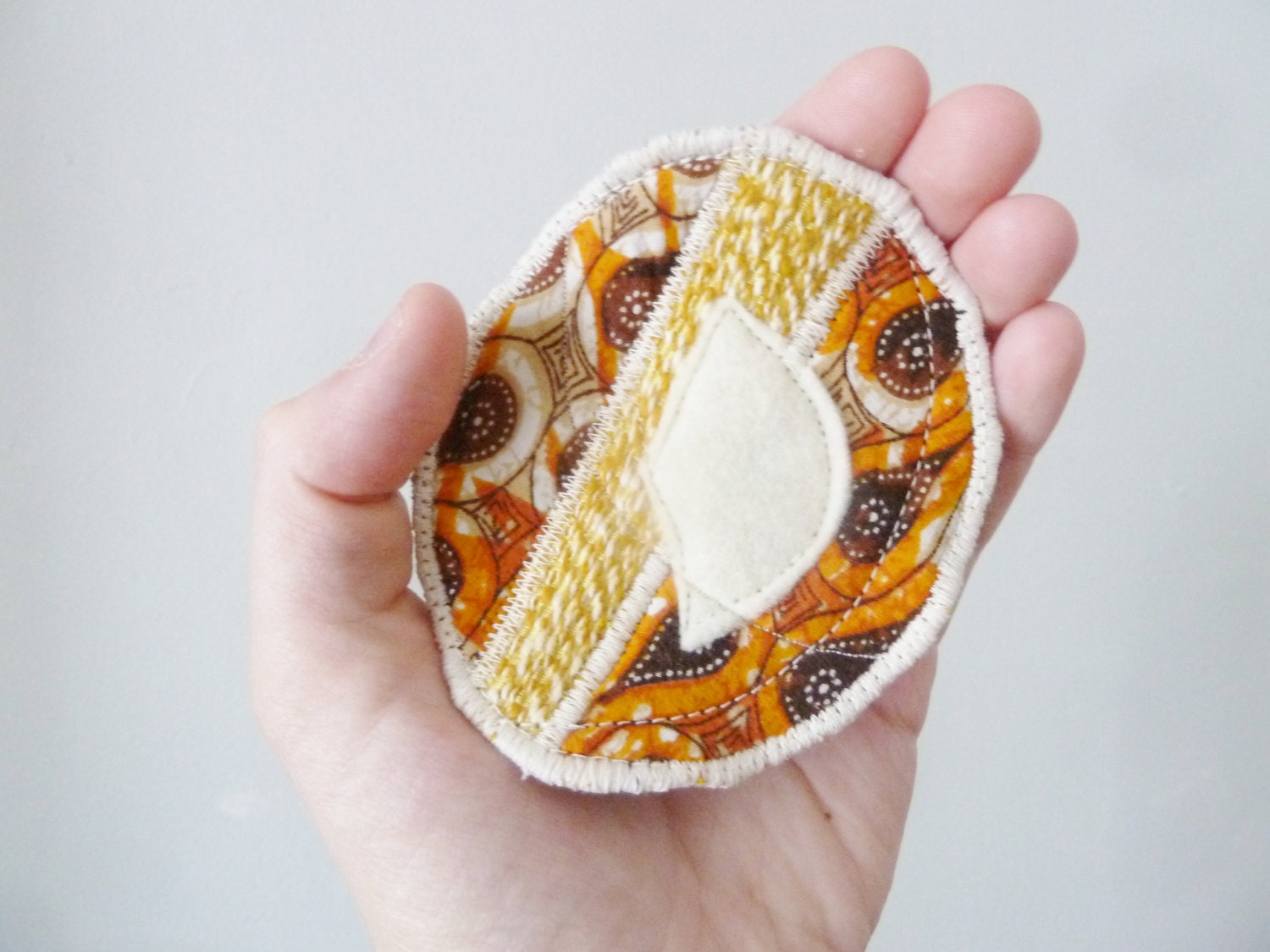 the orange burst patch ... eco-friendly, recycled art patch