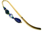 Shepherds Crook Bookmark, Beaded Bookmark, Hook, Gift, Blue, Green, TJBdesigns