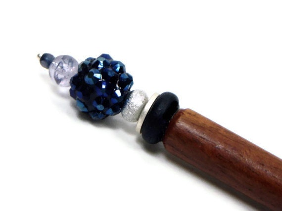 Laying Tool, Sewing Stiletto, Needlepoint, Quilting, Beaded, Sparkly Blue, Midnight, DIY Crafts, Hairstick, TJBdesigns