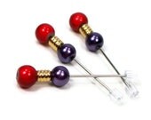 Counting Pins, Marking Pins, Cross Stitch, Needlepoint, Hardanger, Purple, Red,  DIY Crafts, TJBdesigns