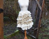 Ruffled Skirt Hemp Silk Organic Cotton Eco Friendly Layered Mori Girl Boho Natural Floral Jacquard French Chic Spring Earth Day White Taupe