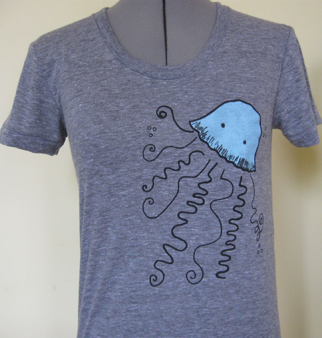 Jellyfish Women's T Shirt Athletic Grey