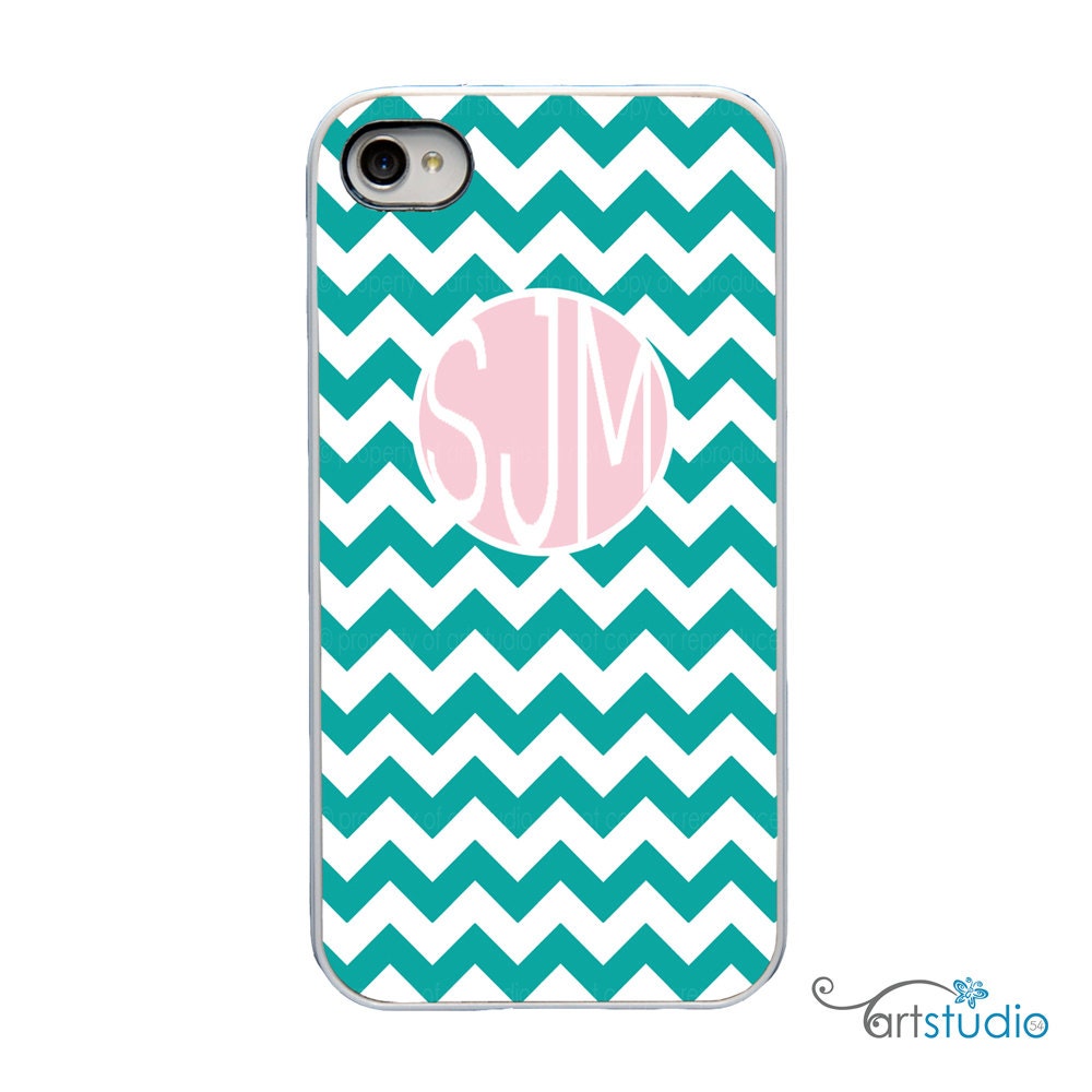 Chevron Monogram with White or Black Sides iPhone Case - IPhone 4, 4s, 5 Hard Cover - Fun Bright Art Unique Trendy  - artstudio54