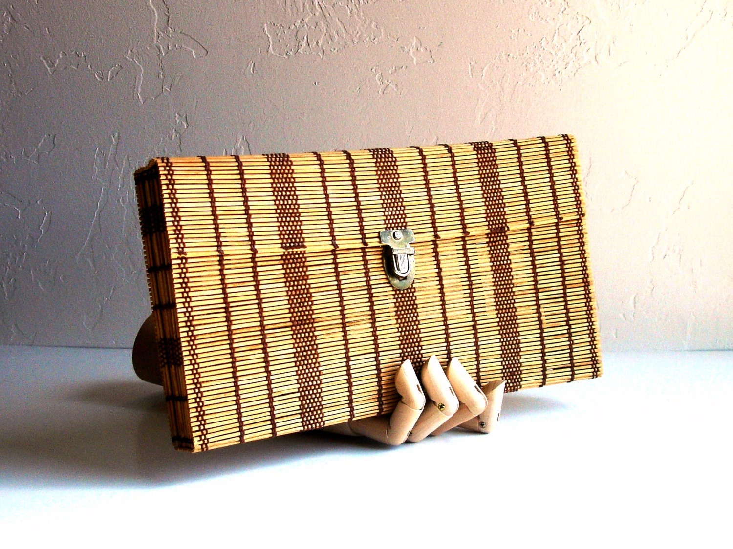 Vintage summer straw clutch bag