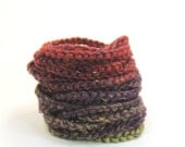 Fiber Art Crochet Multistrand Bracelet Fits child - size S adult - Great Sensory Fidget Toy