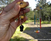 Sale-Wind chime miniature 1:12 scale complete with Shepherds hook-Secret Garden wind chimes-OOAK hand made wind chimes