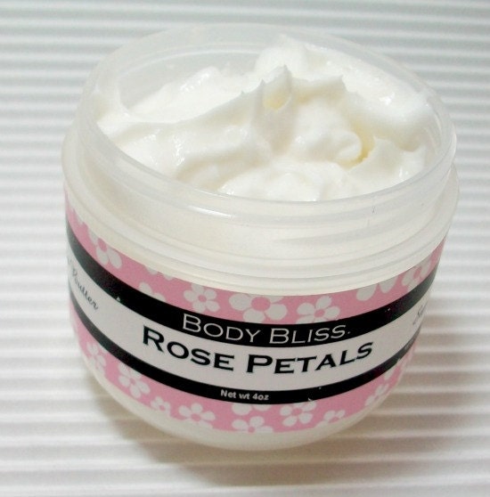 Rose Petals Body Bliss, Shea N Cocoa Butter formula, Body Lotion, Body Cream, super moisturizing, handmade body lotion