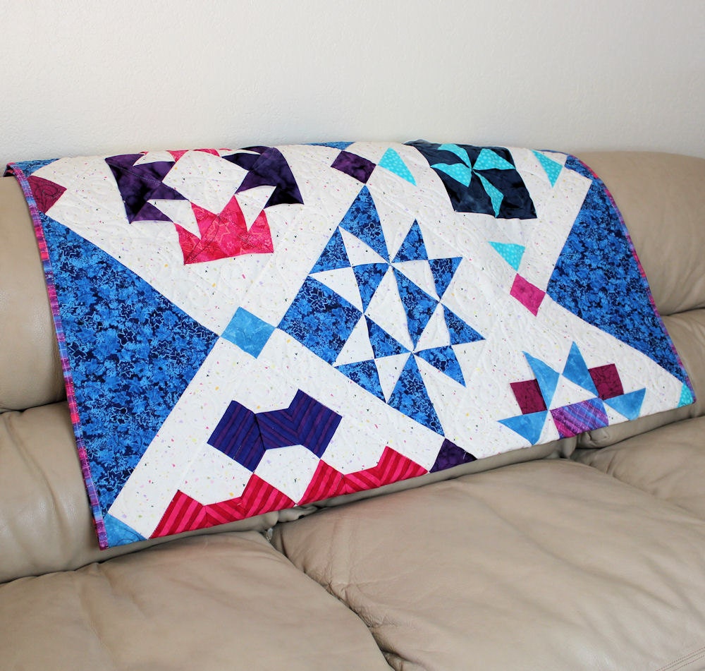 Lap Quilt or Throw Quilt with 3D piecing