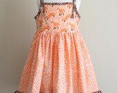 KNOT dress, TIE dress, FOX dress, fox print 12mo-5t