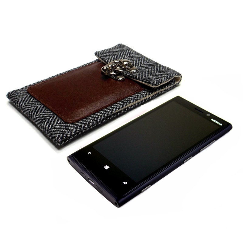 Nokia Lumia 920 wallet - gray herringbone