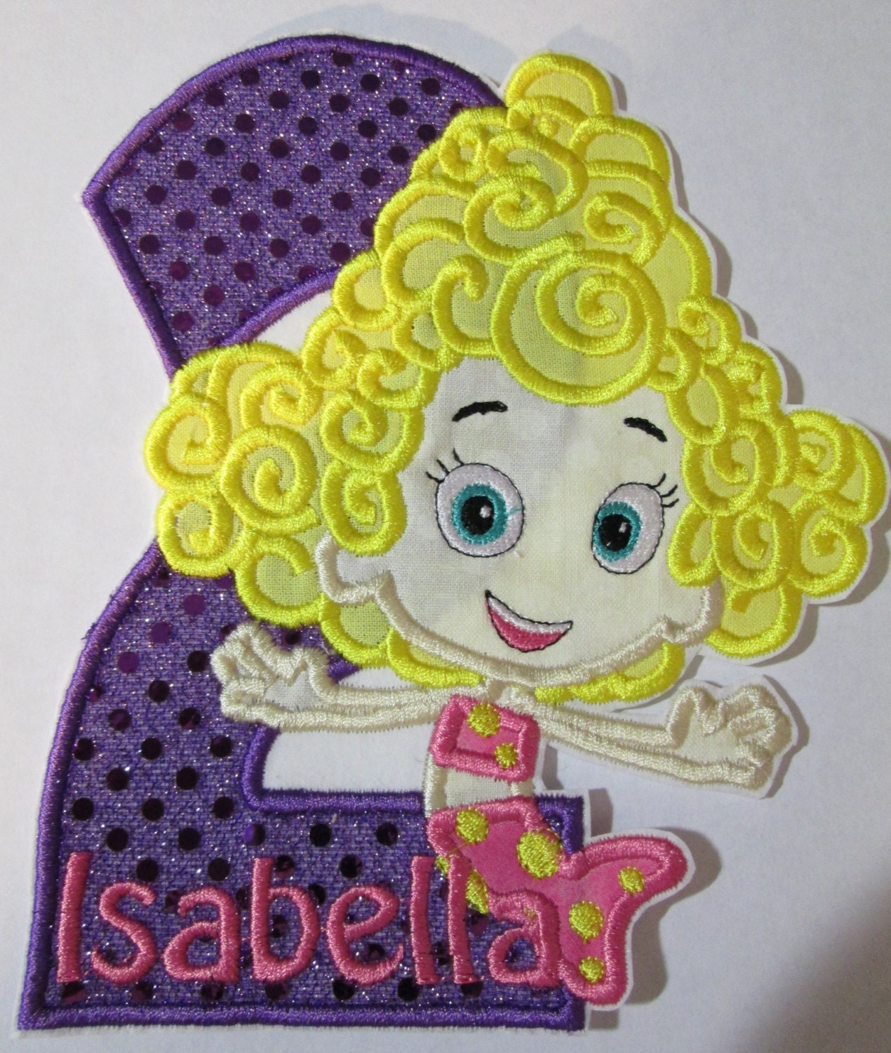 Iron On Applique -  "Choose Your Bubble Characters with Birthday Numbers"