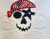 Iron On Applique - USA Skull