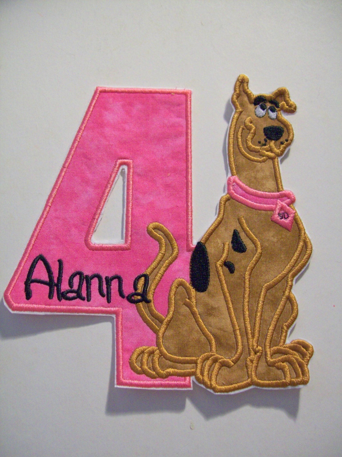 Iron On Applique - Birthday Number with Dog 77789898