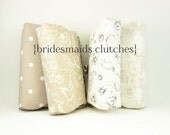 BridesmaidsGifts / Set of 4 / Bridesmaid Clutch / Bridesmaid Gift (4 Printed Clutches : Various Designs)