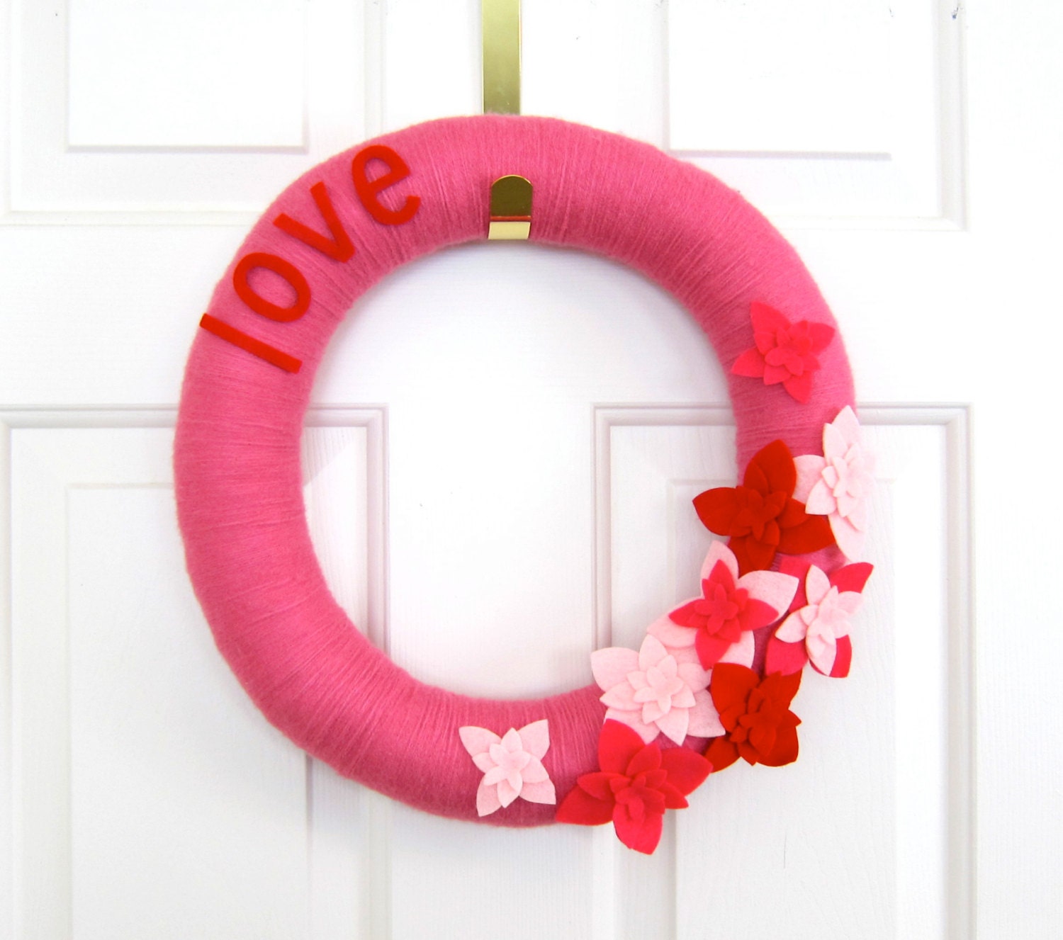 Spring Love Yarn Wreath for Valentine's Day