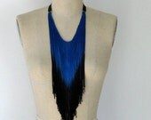 50% OFF SALE Cobalt Black Fringe Necklace