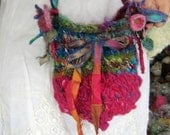 handknit bag rustic fairytale shoulder bag - enchanted forest visitor