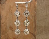 Bullet Casing Jewelry - Triple Nickel 9mm Dangle Earrings - Bullet Bling