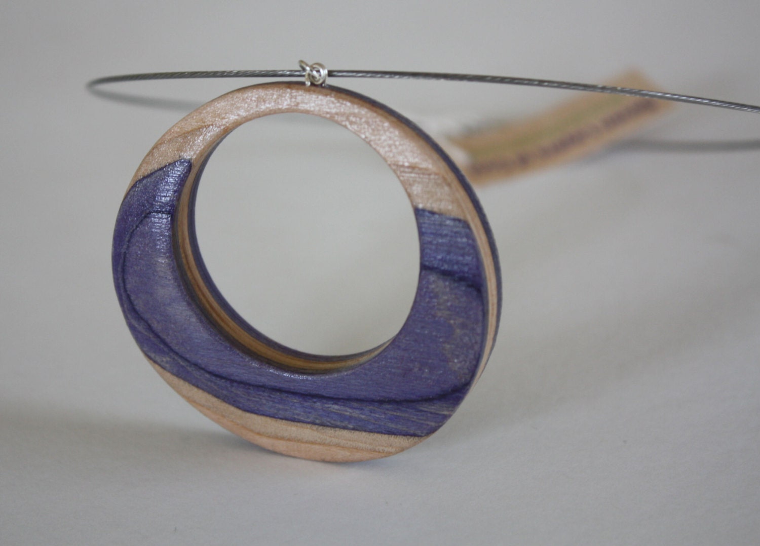 SALE Recycled Skateboard Necklace-Purple Love