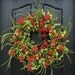 Spring Wreath - Front Door Wreath - Red Daisies - Summer Gardens - Daisy Wreaths - Wreaths - Handmade Wreaths