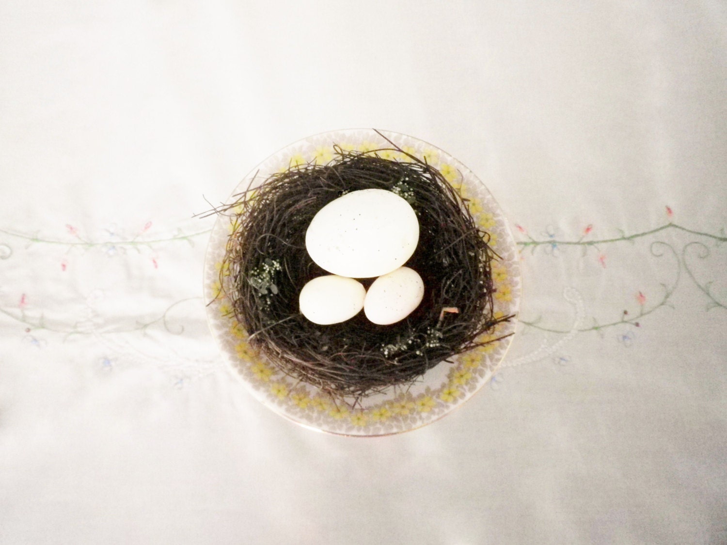 handmade Bird Nest Shabby Decor twig Woodland Wedding Cottage Chic rustic Garden summer mother's day Ring Bearer Pillow One or Two
