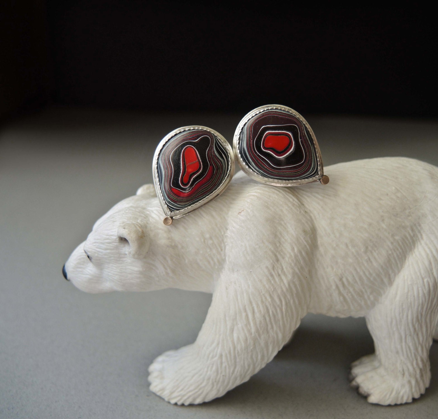 Fordite, Silver Cufflinks, Fathers Day, Graduation, Unique, Fabricated, Car Buff
