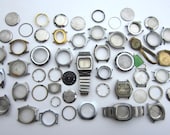 Steampunk Mixed Lot of Watch Parts Assorted Vintage Pieces Bezels Crystals & More