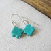 Small Turquoise Cross Earrings. Small Dangles. Silver Hooks. Minimal.