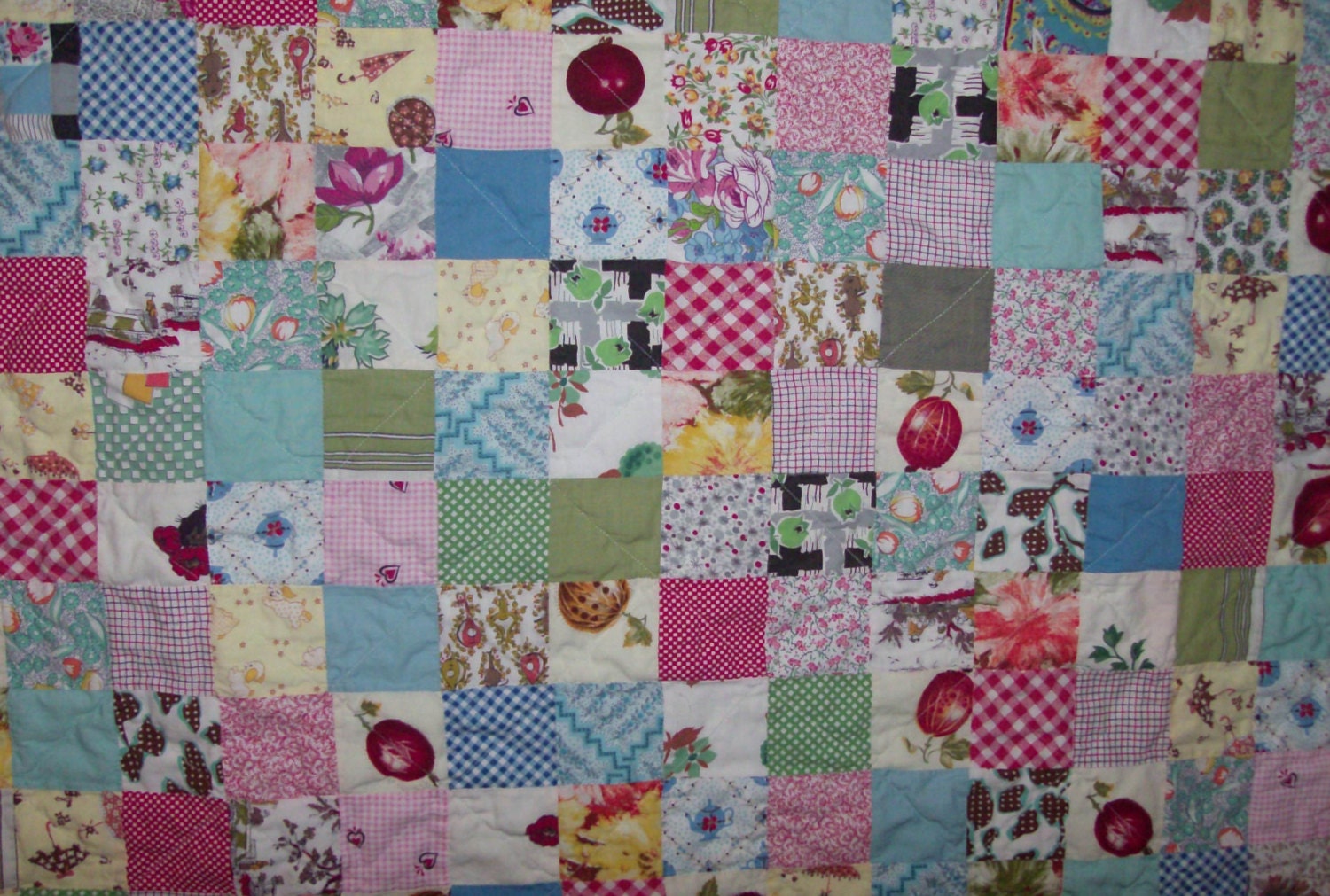 1960s Patchwork Small Comforter Quilt